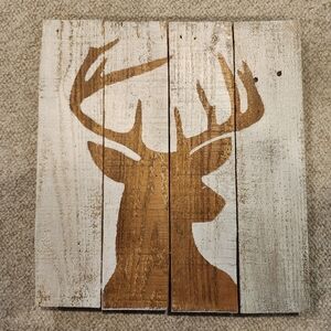 15x14 Wooden Deer Print Hanging Plaque